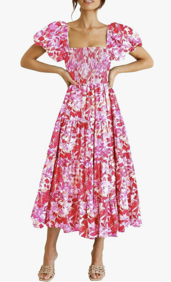 Women's 2025 Summer Sleeveless Halter Neck Ruffle Tiered Layed Chiffon Flowy Swing Long Midi Dress